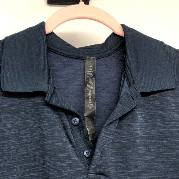 Lululemon Metal Vent Tech Polo mineral blue heathered Men’s Medium - Picture 7 of 16